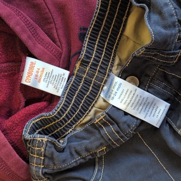 gymboree hoodie sweatshirt & cotton cargo pants outfit set 18-24 months baby boy - Picture 2 of 13